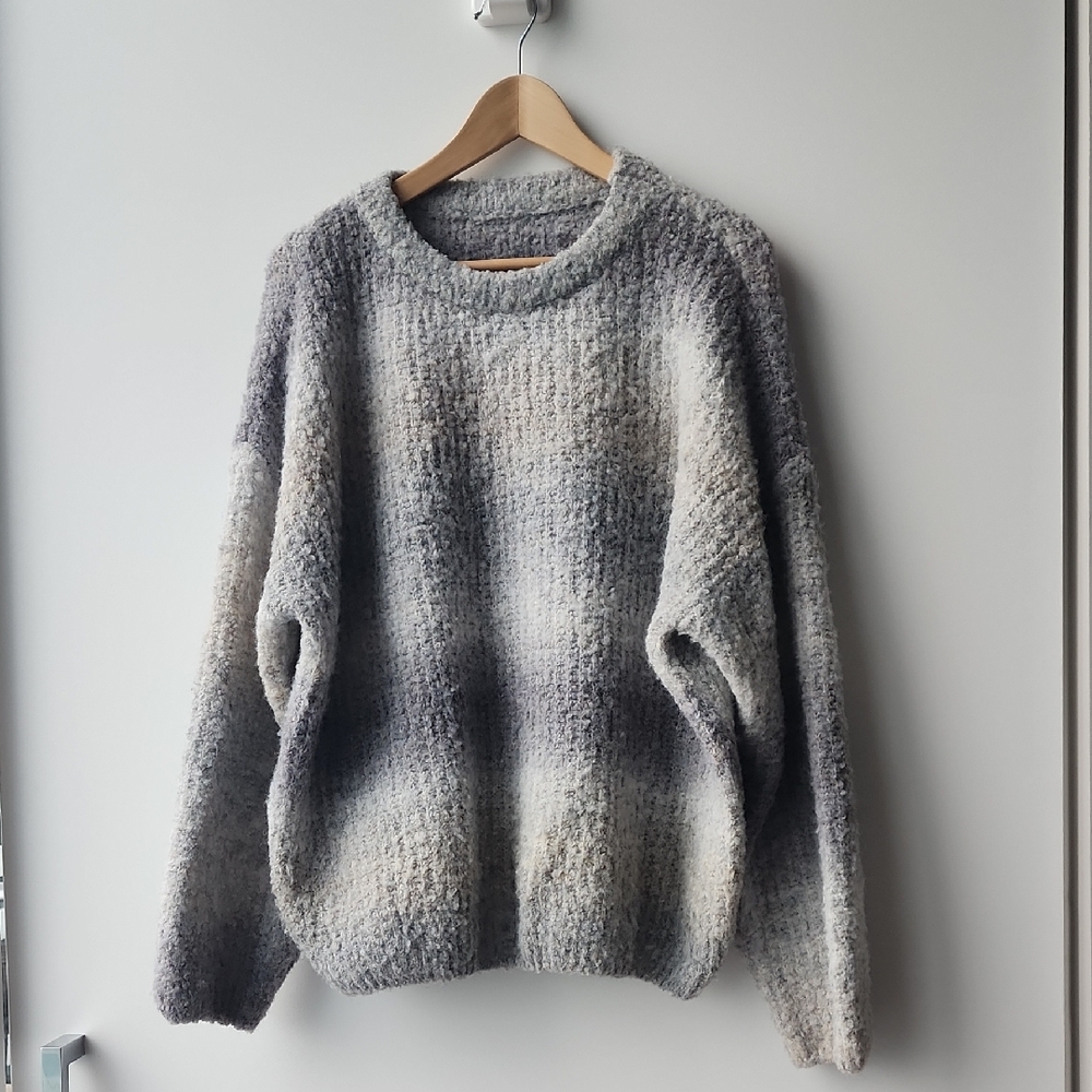 Dazy-Less Super Fluffy Oversized Space Dyed Boucle Knit Wool Blend Sweater